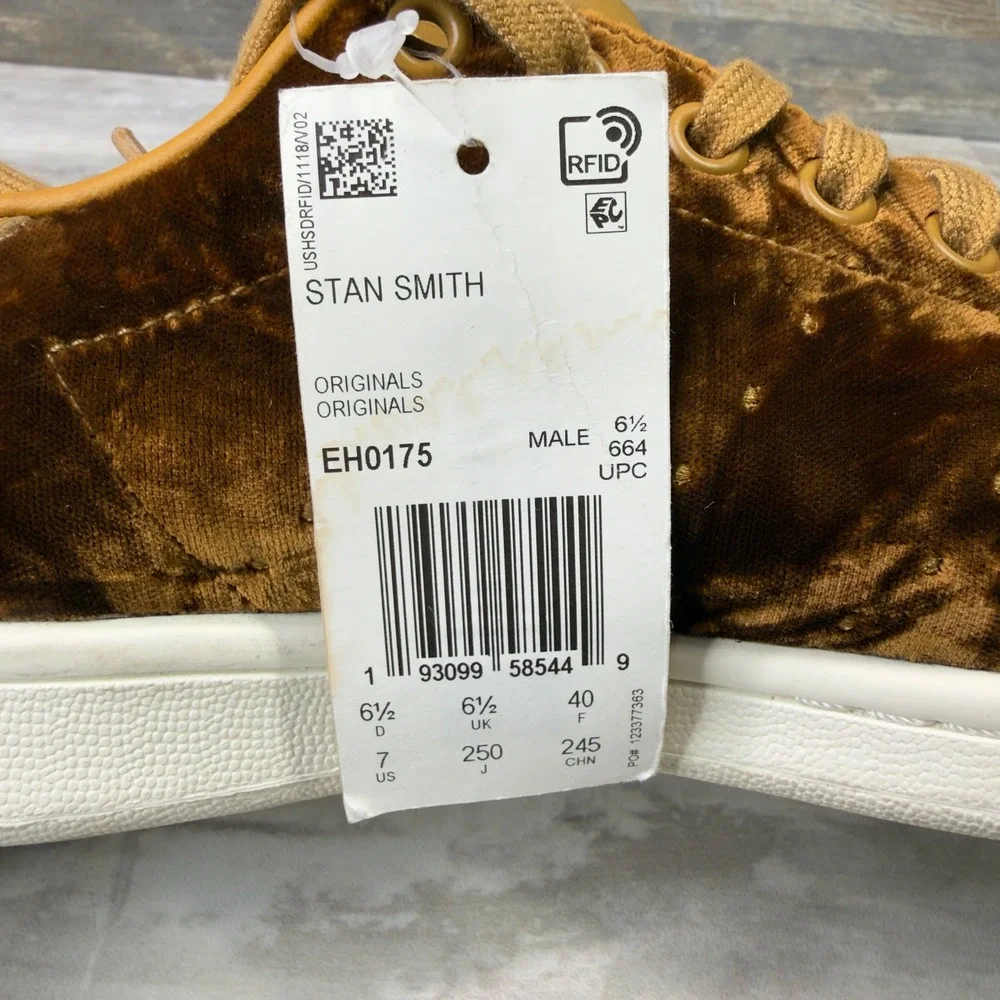 Adidas Stan Smith Mens Size 7 Velvet Sneakers Mesa Brown EH0175
